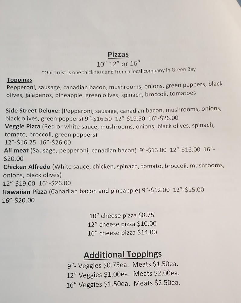 Side Street Station Menu image 2